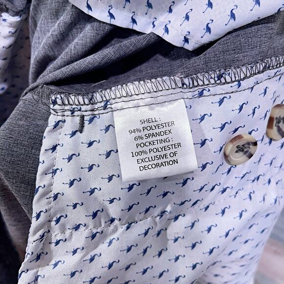 Tailorbyrd 8" Woven Performance Golf Shorts Gray Flat Front Stretch Mens 32 - Picture 7 of 7